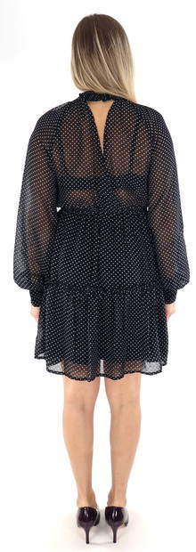 Only Isabella Klänning med hög krage, svart / prickiga - Klänningar och tunikor - 134699 - 2