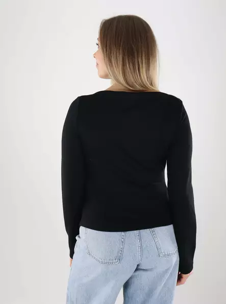 Vero Moda damskjorta Båthals svart - Långärmade tröjor för  damer - 140129 - 2