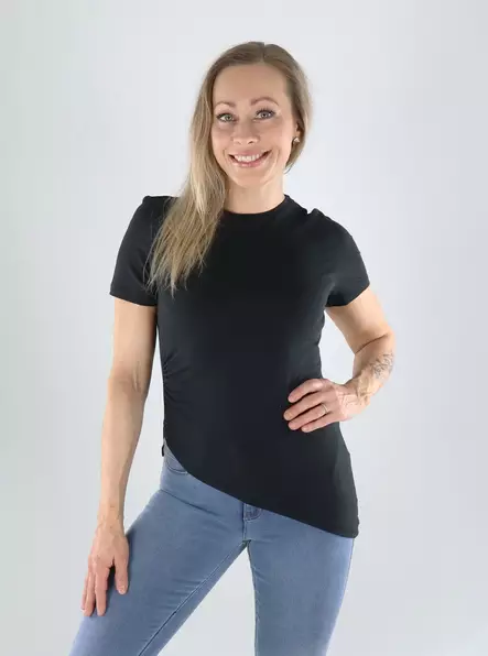 Only t-shirt rynkad svart - T-shirts för damer - 141259 - 1