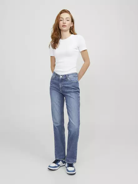 JJXX jeans med raka ben Snygga Rak MW mellanblå - Jeans för damer - 137649 - 2