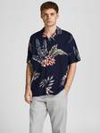 Jack&Jones kortärmad skjorta med krage Blatropic resort navyblå - Skjortor för herrar - 131399 - 1