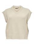 Only Carmakoma Stickad väst Alma beige - Stickat för damer - 128919 - 1