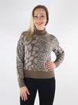 Vero Moda Vera dam tröja med djurtryck brun lins - Stickat för damer - 134809 - 1