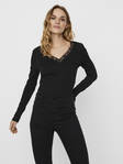Vero Moda dam tröja i ribbtyg Helsinki v-neck - Långärmade tröjor för  damer - 129299 - 1
