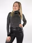 Only dam polo tröja rollneck svart/w. mössa grå - Stickat för damer - 137459 - 1