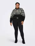 Only Carmakoma plus size tröja Zebra piratsvart - Stickat för damer - 136939 - 2