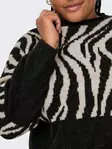 Only Carmakoma plus size tröja Zebra piratsvart - Stickat för damer - 136939 - 5