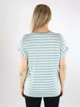 Only randig t-shirt för kvinnor ONLMOSTER V-Neck gray mist/cloud dancer - T-shirts för damer - 138339 - 2