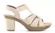 Rieker högklackade sandaler för damer 665K3-62 beige - Rieker sandals - 137949 - 1