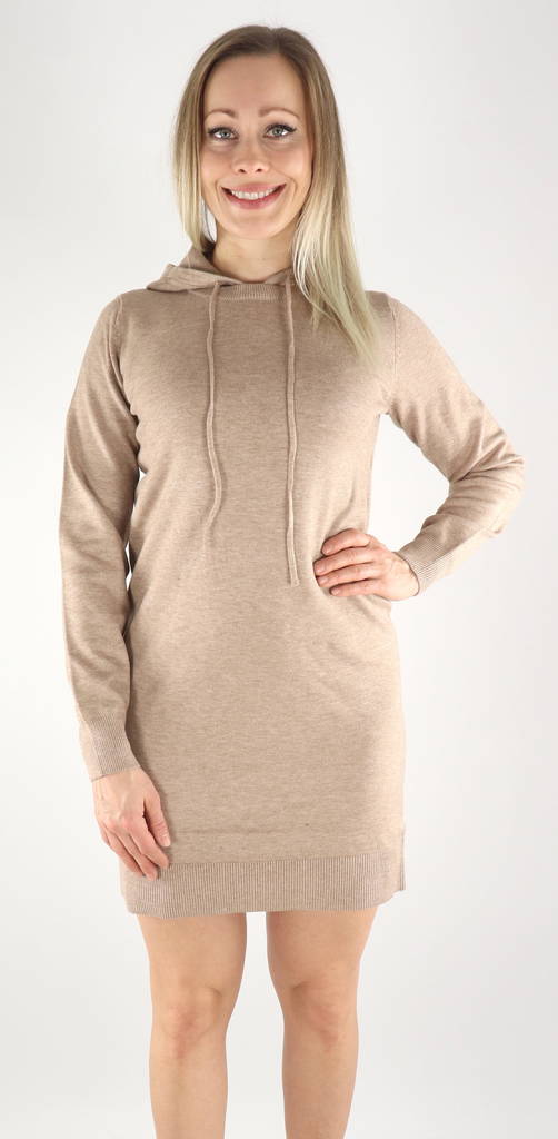 JDY Stickad klänning Mischa hood stucco - Stickat för damer - 132259 - 1