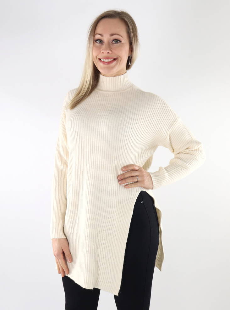 Only Katia lång tröja för kvinnor off-white - Stickat för damer - 134929 - 1