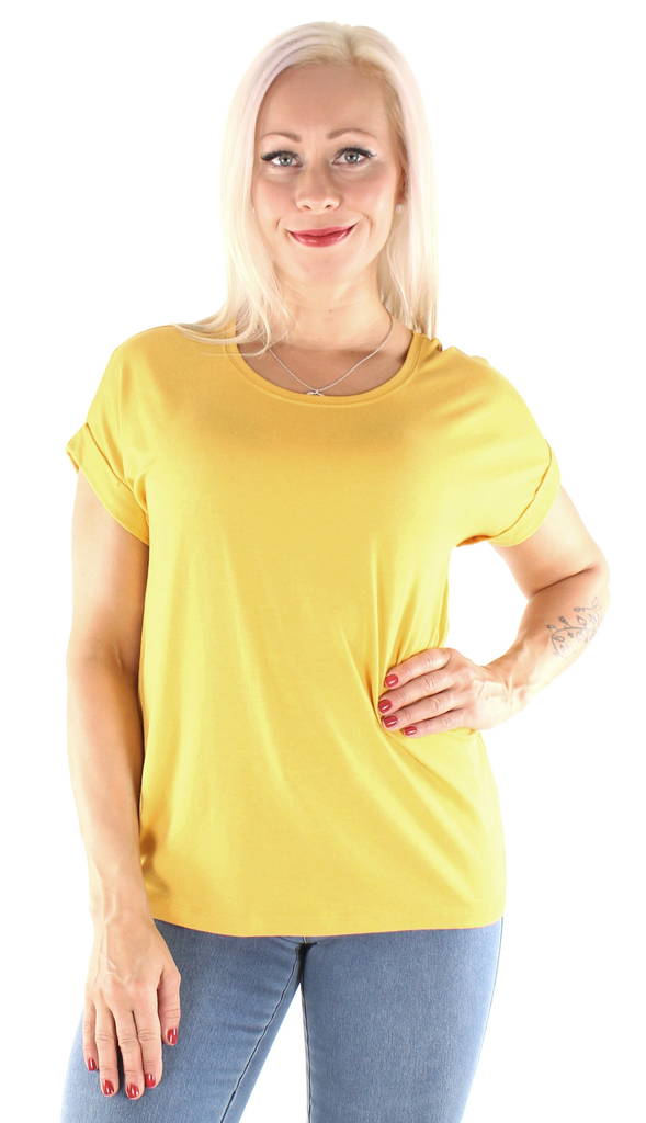 Only gul dam t-shirt, lös passform Moster Yolk Yellow - T-shirts för damer - 126539 - 1