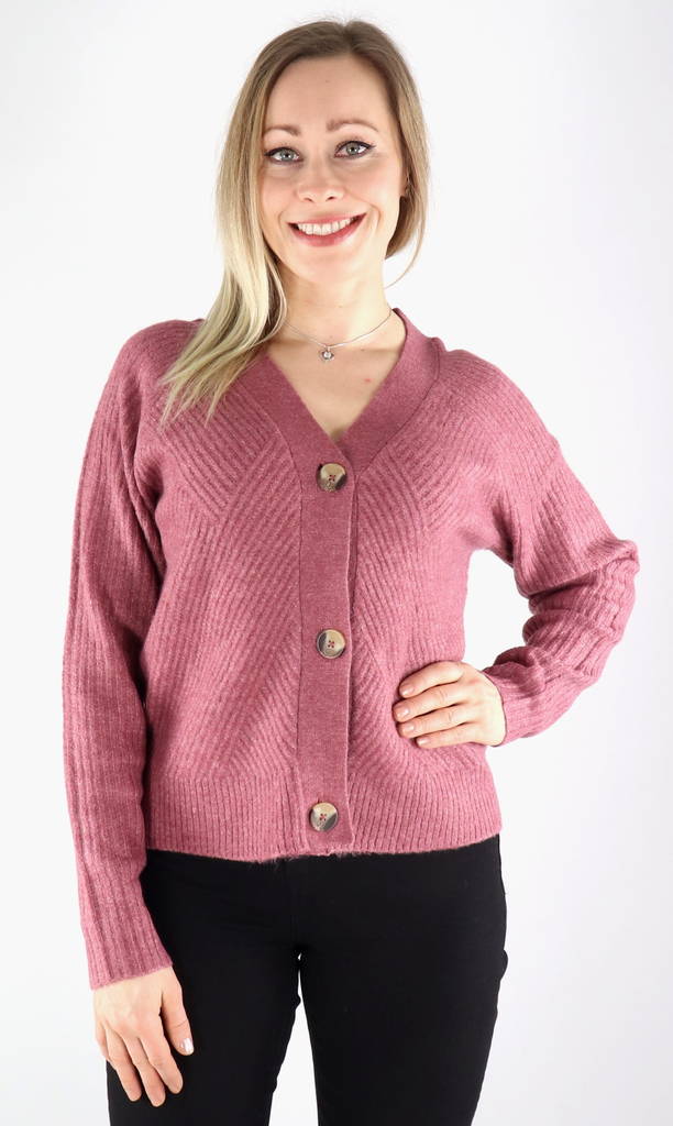 Only dam Kofta Carol ls crushed berry - Stickat för damer - 132229 - 1