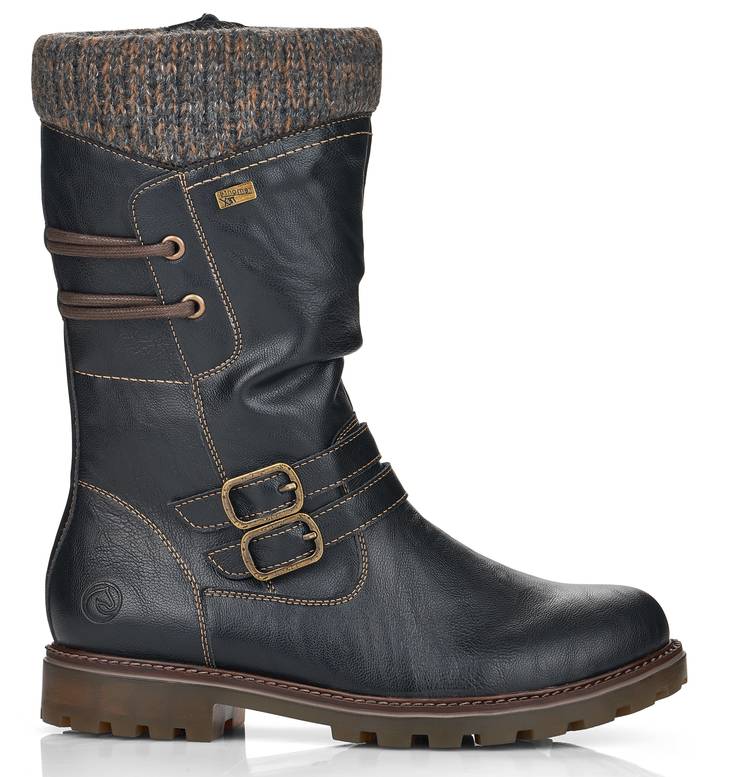 Rieker Remonte dam stövlar, fårullsfoder, RemonteTex D8478-01 svart - Rieker ankelboots - 129599 - 1