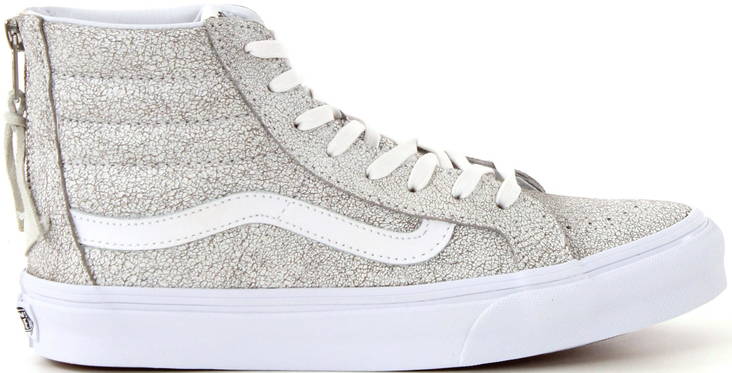 Vans SK8-Hi slim zip crackle suede vit - Sneakers för damer - 113349 - 1