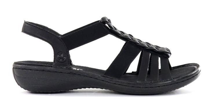 Rieker damsandaler 60809-00 svart - Rieker sandals - 135969 - 1