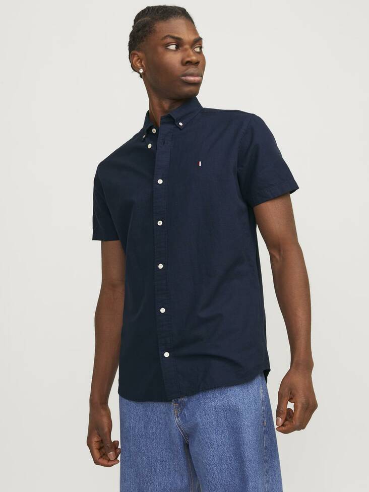 Jack&Jones kortärmad skjorta för herr Blusummer marinblå blazer - Skjortor för herrar - 136049 - 1