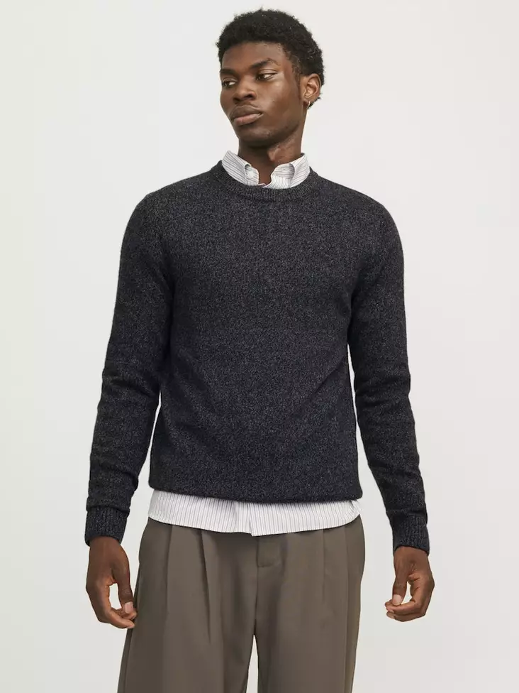 Jack&Jones premiumtröja för herr Clambswool svart skönhet - Stickat för herrar - 137319 - 1