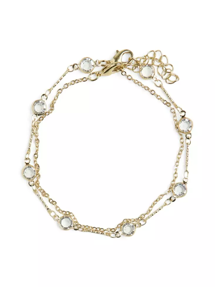 Pieces Lil Anklet 2-pack guld/klar - Armband - 138159 - 1