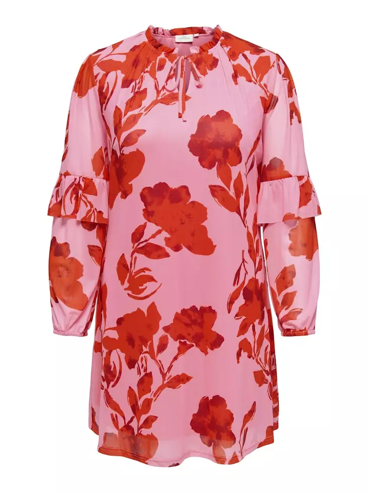 Only Carmakoma plus size stretchklänning Carti rosa drink/röd blomma - Klänningar och tunikor - 138709 - 1