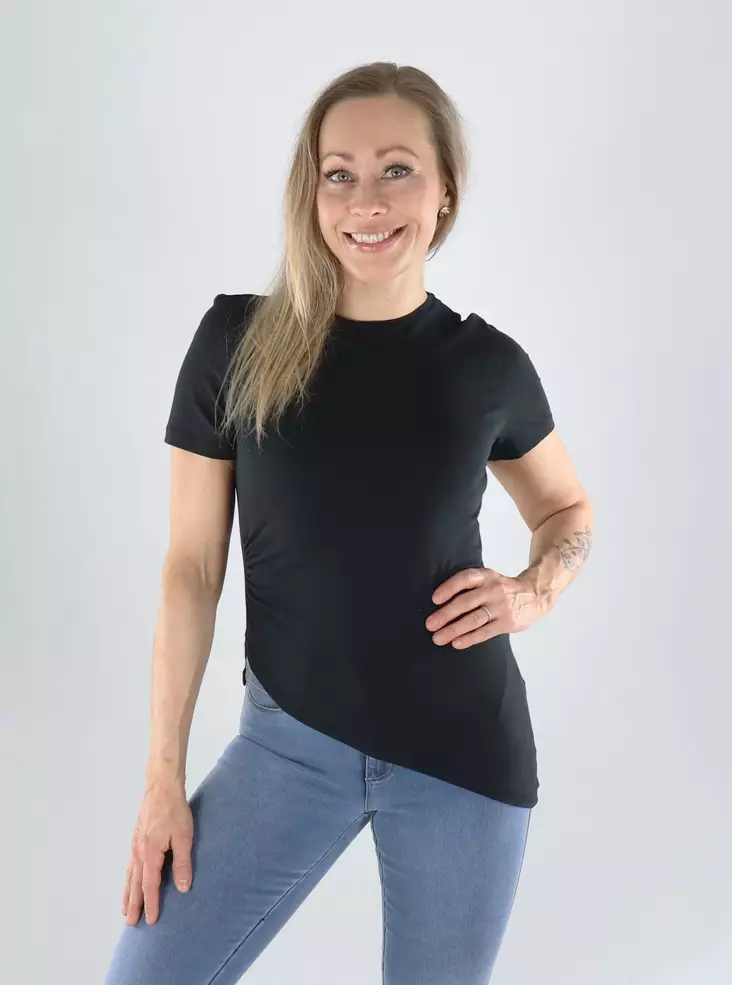 Only t-shirt rynkad svart - T-shirts för damer - 141259 - 1