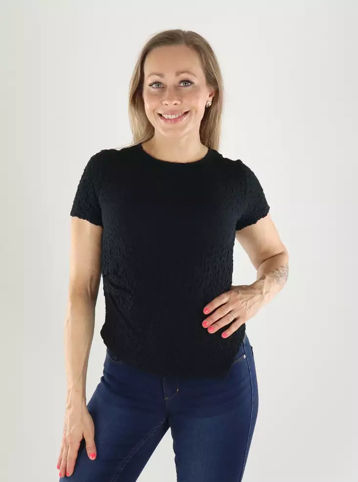 Vero Moda T-shirt SS ASYMMETRICAL Svart - T-shirts för damer - 141319 - 1
