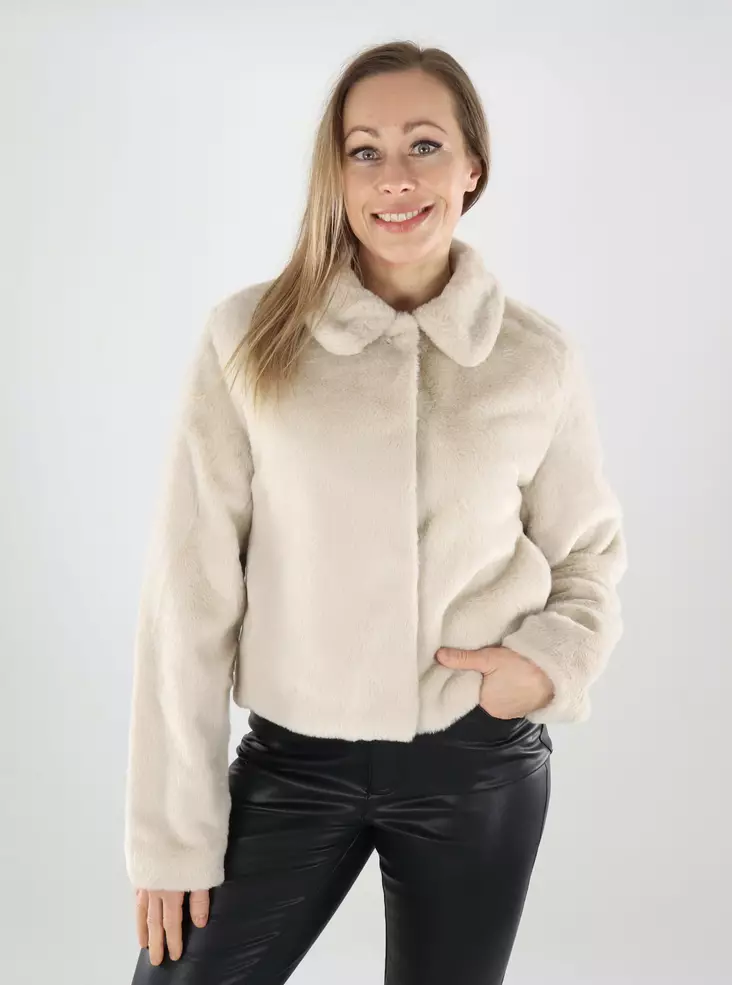 JDY damjacka Faux Fur moonbeam - Lätta jackor för damer - 139889 - 1
