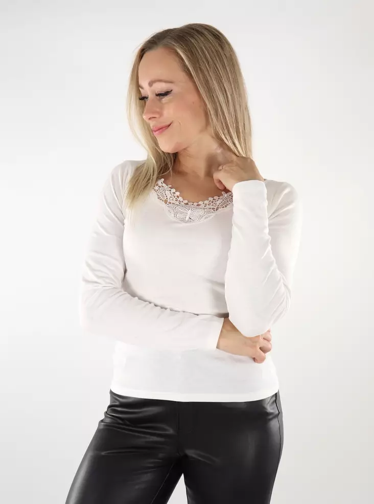 Only damskjorta New Lace cloud dancer - Långärmade tröjor för  damer - 136909 - 1