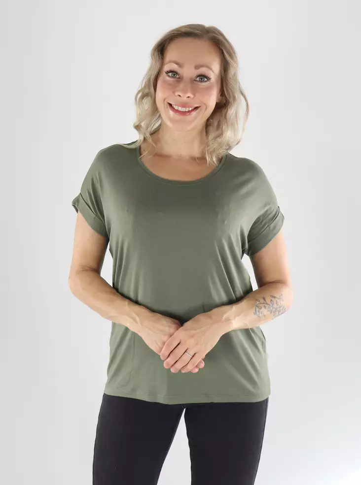 Only T-shirt ONLMOSTER S/S O-NECK TOPP smokey olive - T-shirts för damer - 141549 - 1