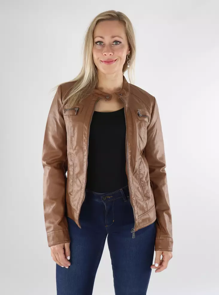 Only Jacka Bandit faux Cognac - Skinnjackor och PU-jackor för damer - 136539 - 1