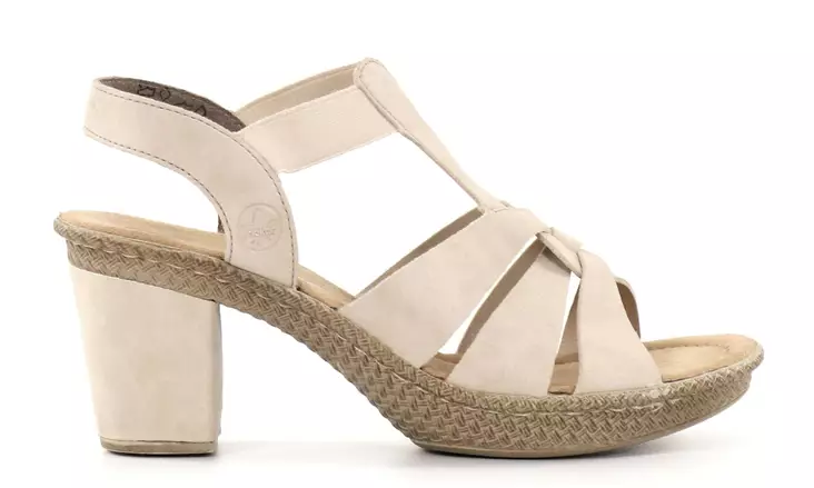 Rieker högklackade sandaler för damer 665K3-62 beige - Rieker sandals - 137949 - 1