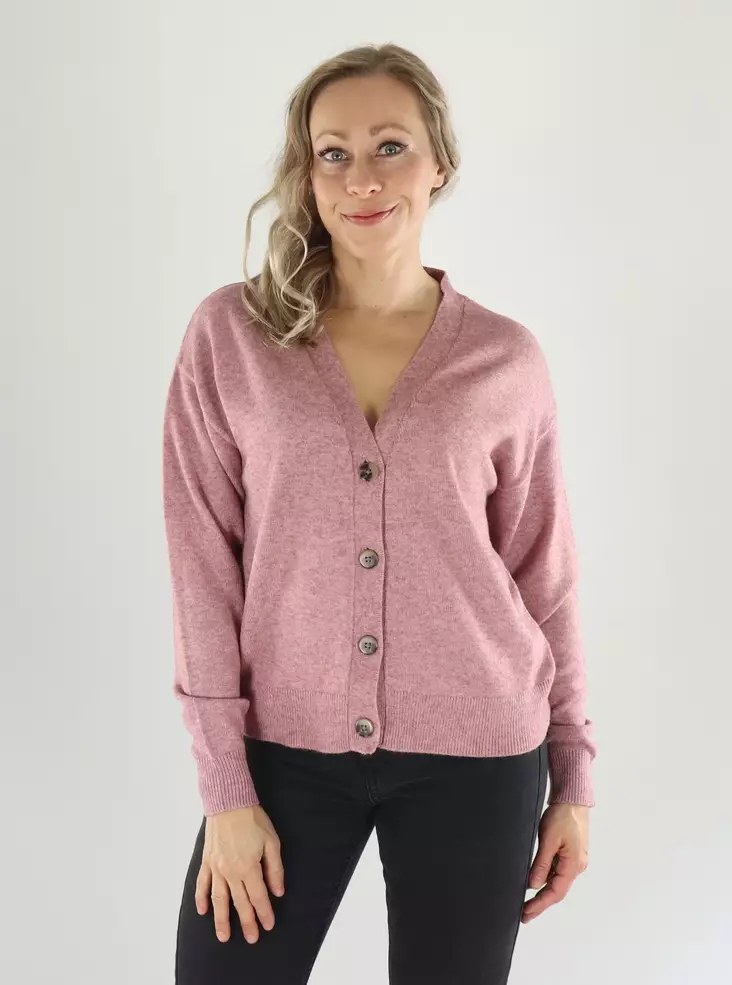 Vila Cardigan VIRIL V-RINGAD STICKAD KOFTA nostalgi rose - Stickat för damer - 141619 - 1